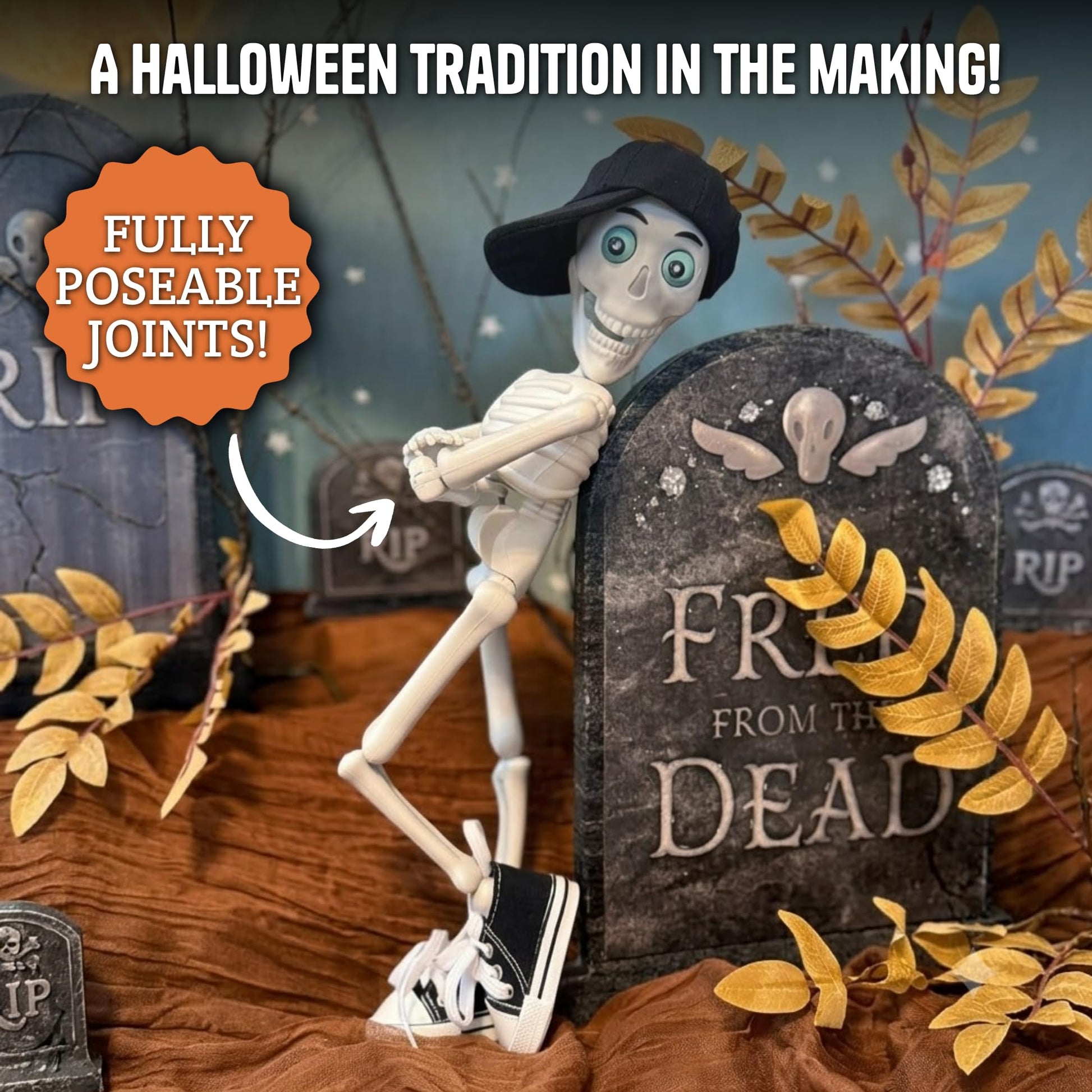Fred from the Dead Skeleton Doll and Book Set | Children's Book with Toy | Interactive Story for Kids | Halloween