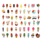 100 Pack Ice Cream Stickers,Ice Cream Party Favors, Birthday Decorations Gifts