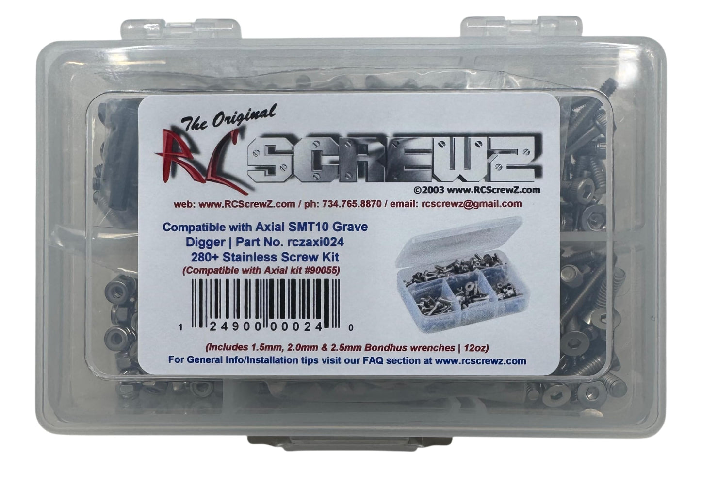 AXI024 - Compatible With Axial SMT10 Grave Digger (ax90055) Stainless Screw Kit