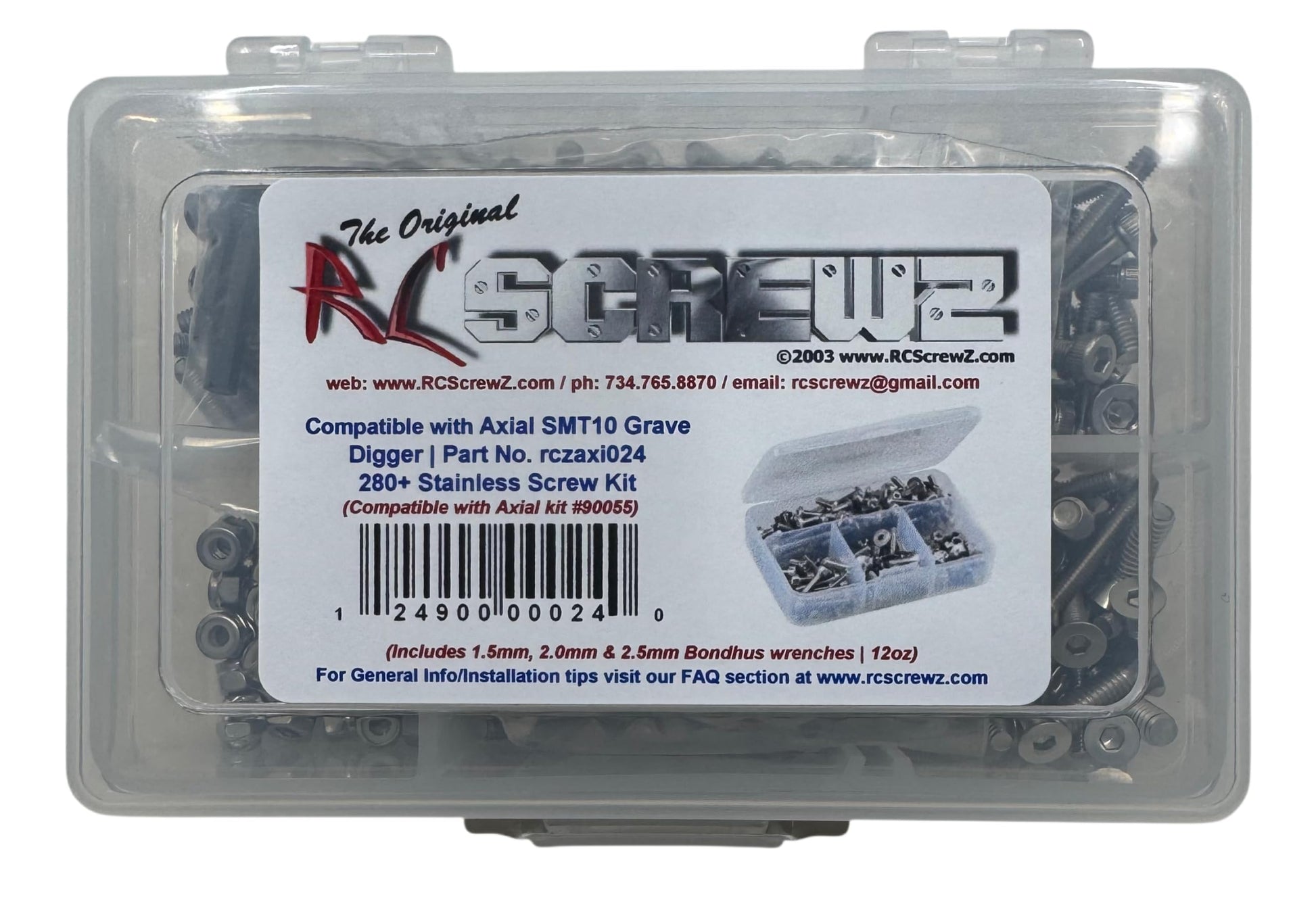 AXI024 - Compatible With Axial SMT10 Grave Digger (ax90055) Stainless Screw Kit