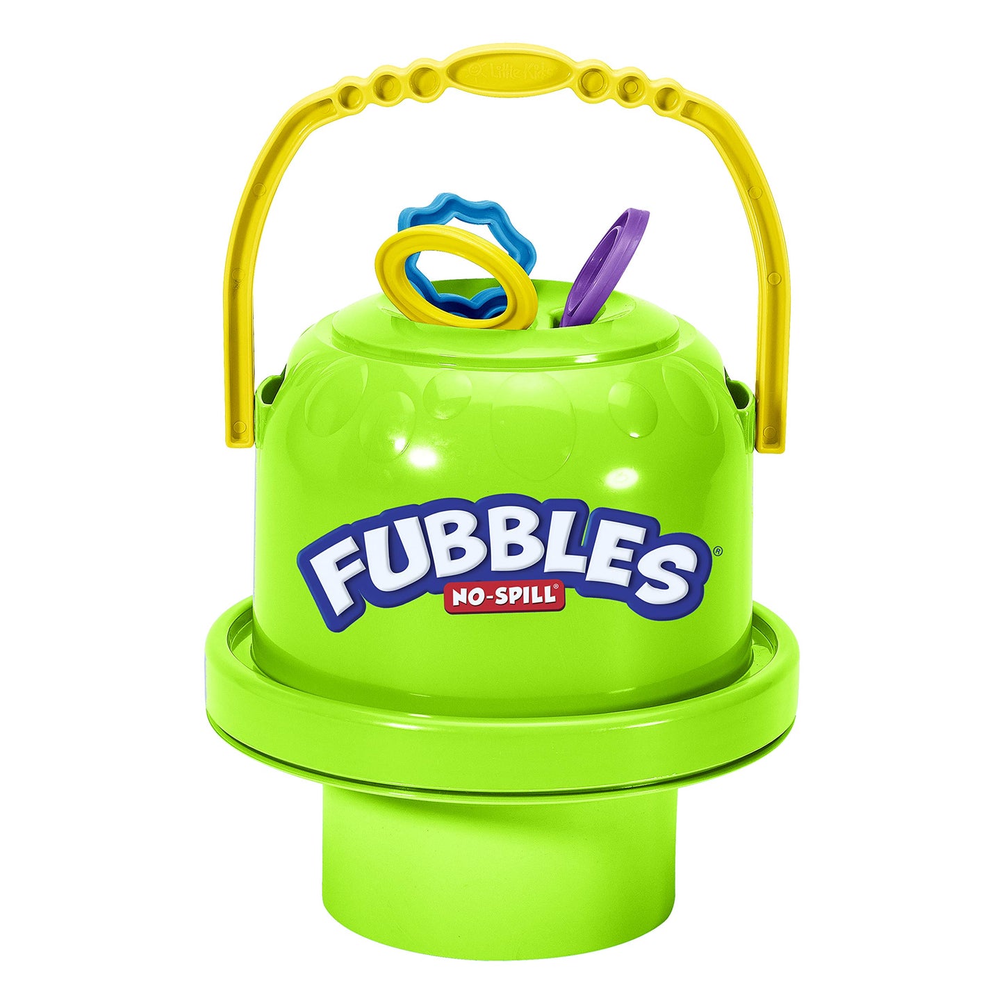 Fubbles Bubbles No-Spill Big Bubble Bucket in Green | Bubbles for Toddlers and Kids of All Ages | Includes Fubbles Bubbles Bucket and 3 Bubble Wands