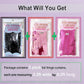 Pink and Black Birthday Decorations - 3 Pack of 3.2x8.2ft Dark Light Pink Fuchsia Tinsel Fringe Backdrop Streamers Curtains for Women Birthday