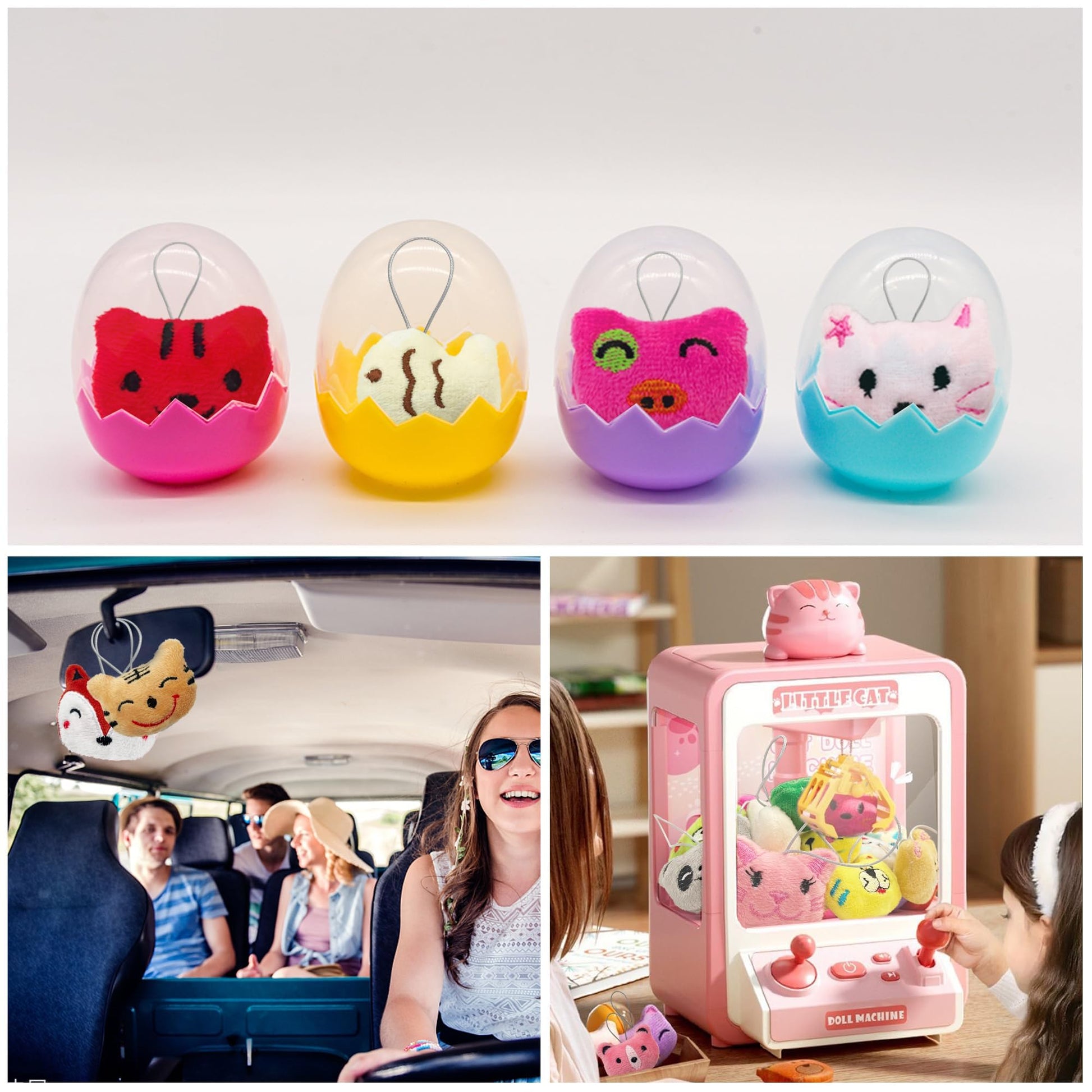 XIPEGPA 50 PCS Mini Animal Plush Toys Set Cute Small Animal Stuffed Toy Keychain for Party Favors Keychain Ornament for Goody Bag Easter Egg Stuffers