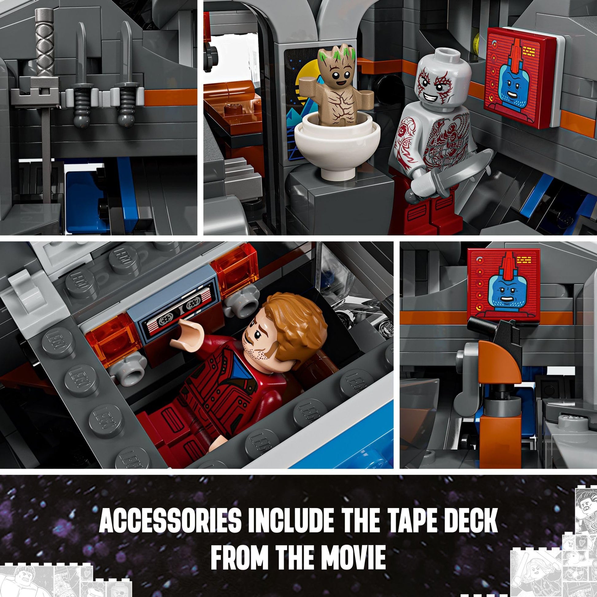 LEGO Marvel Guardians of The Galaxy: The Milano Buildable Starship Toy, Marvel Gift for Kids with 4 Super Hero Minifigures, Guardians of The Galaxy