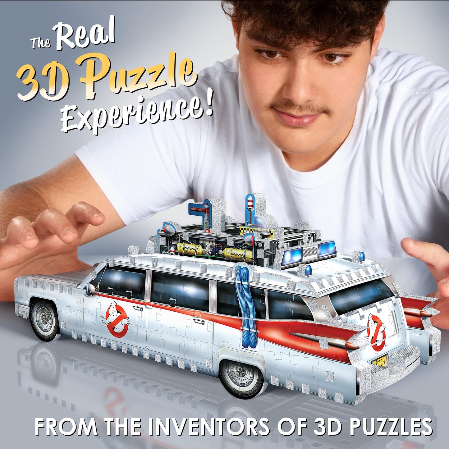 Wrebbit3D Ghostbusters 3D Puzzle Model of Ecto 1 | 280 Jigsaw Puzzle Pieces | Build the Iconic Car Ectomobile and Bust Ghosts All Over New York