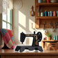 Black 1:12 Mini Lovely Alloy Sewing Machine Miniature Dollhouse Model Decoration Interior Decoration Accessories Convenient