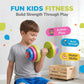 Kids Workout Dumbbell Weights Set - Toddler Toy Gym Equipment for Pretend Play Lifting, Exercise & Fitness - Adjustable Fill with Sand or Water (2