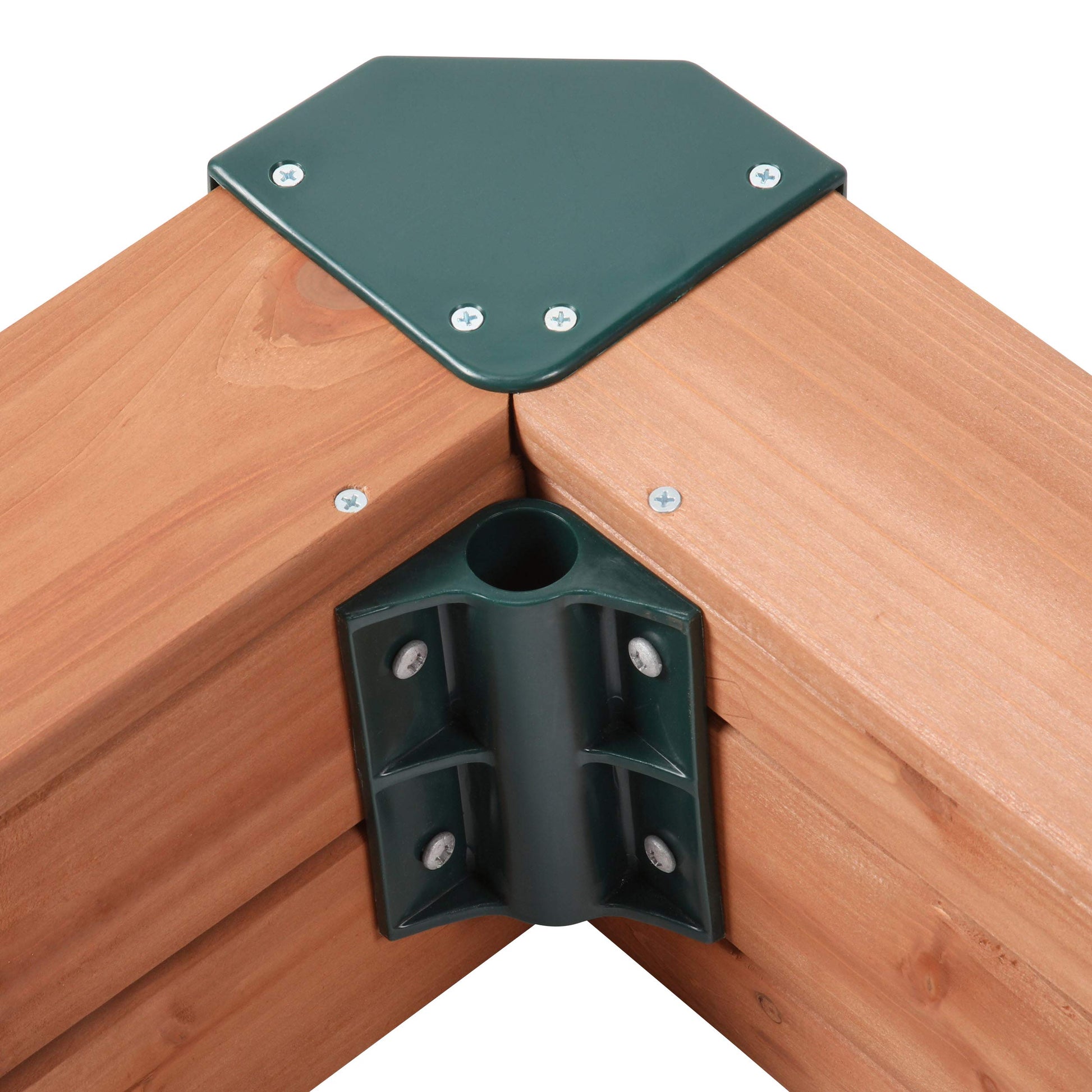 Gorilla Playsets 02-3019 Interlocking Sandbox with Cover and Umbrella, Wood, Square, 45.5" W x 45.5" D x 8" H, Brown