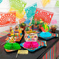 9 Pieces Cinco de Mayo Festival Honeycomb Centerpieces Table Decor, Mexican Fiesta Vibrant Cactus, Piñata, Taco and Sombrero Pattern Table Topper