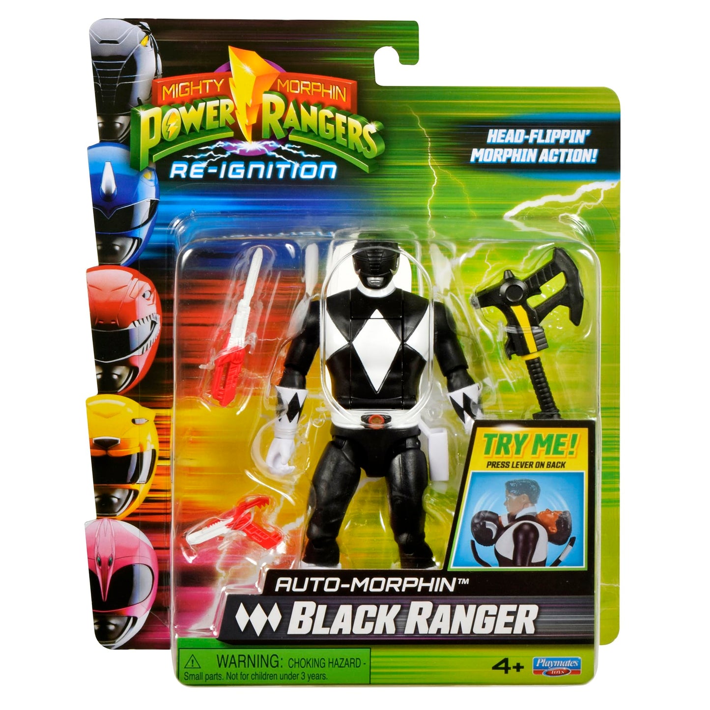 Power Rangers Mighty Morphin Re-Ignition - Auto-Morphin Black Ranger Action Figure by Playmates Toys