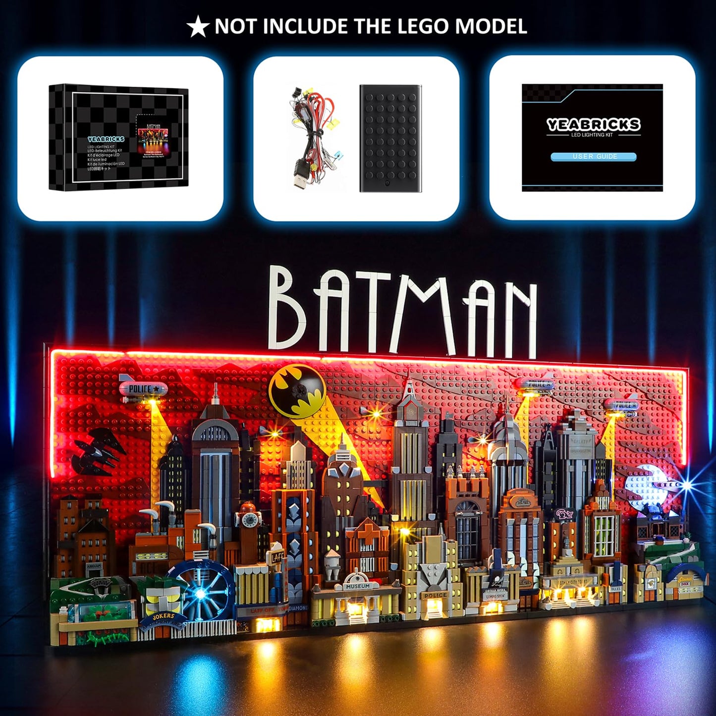 YEABRICKS LED Light for 76271 DC Batman: The Animated Series Gotham City Building Blocks Model (Building Set NOT Included)