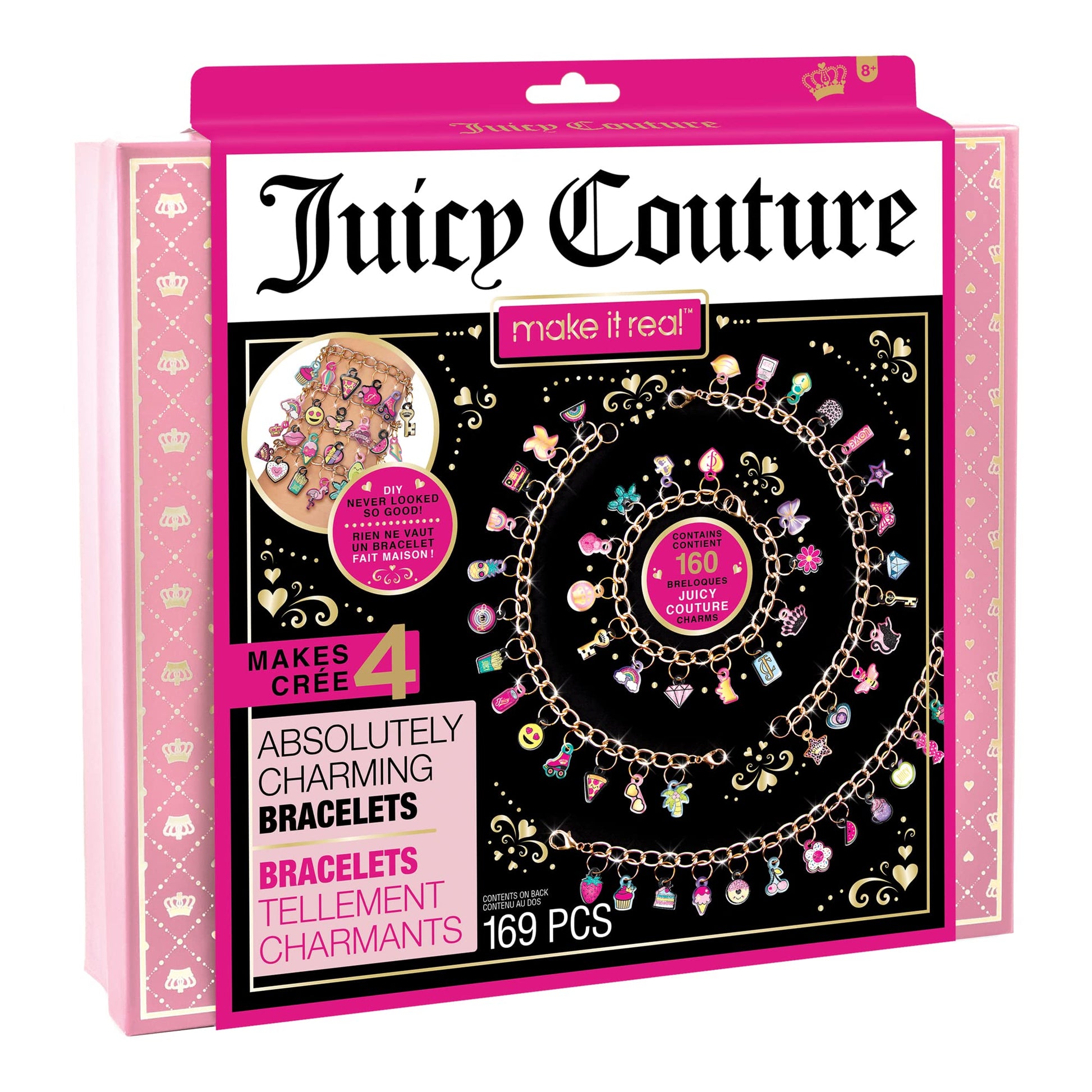 Make It Real - Juicy Couture Absolutely Charming Bracelet Making Kit - Kids Jewelry Making Kit - DIY Charm Bracelet Making Kit for Girls - Friendship