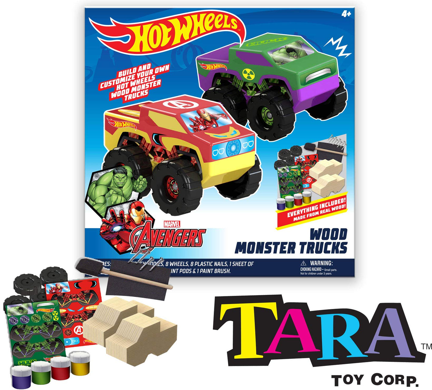 Hot Wheels Tara Toy 2pk Wood Racer - Hulk/Ironman, 58788