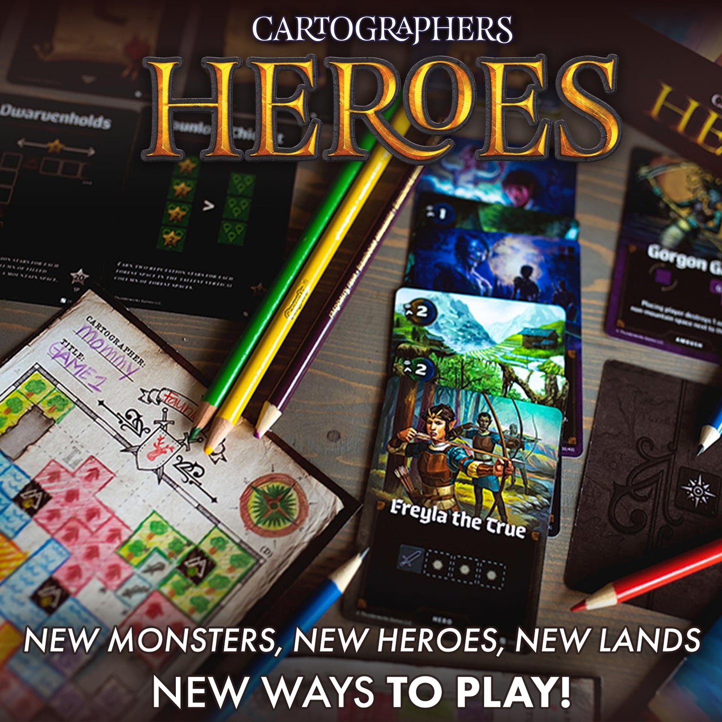 Cartographers Heroes: Collector's Edition | Board Game, 3 Expansions, & Storage Solution w/Organizer | Map Drawing Fantasy Strategy Family Game