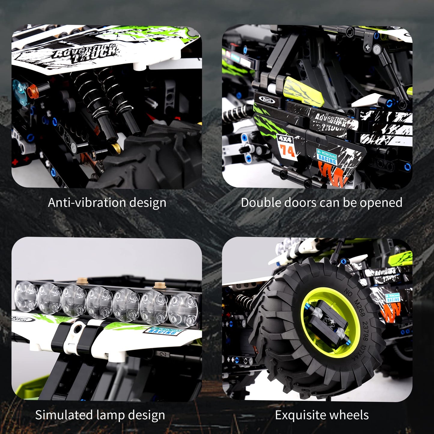 Mould King 18002 RC Climbing Car Building Kits, 1879 Pieces MOC Building Blocks 4X4 Off-Road Truck Model Sets, Stem Remote Control Car Bricks Toys
