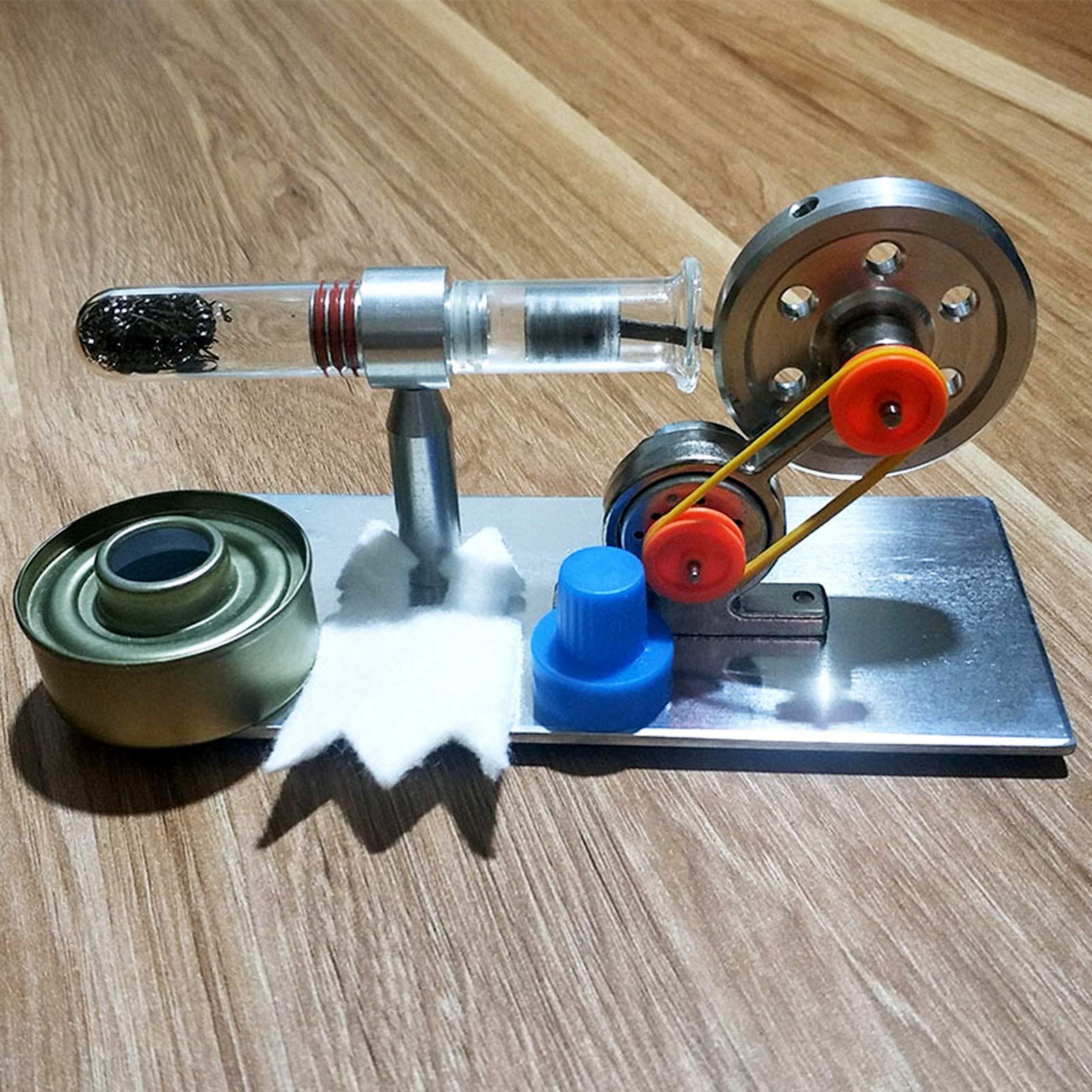 Single Cylinder Sterling Engine Model, Motor Steam Heat Education Physics Science Experiment Model Steam Power Lab Teaching Tool