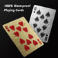 INTEGEAR 2 Decks of Playing Cards, Gold 3D Embossed Patterned Poker Cards Plastic PET Waterproof Playing Cards Luxury Magic Trick Game Tool Gift