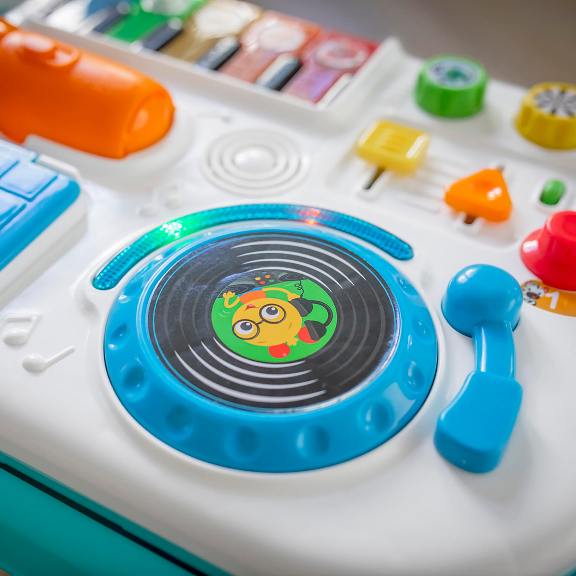 Baby Einstein Musical Mix ‘N Roll 4-in-1 Push Walker, Activity Center, Toddler Table & Floor Toy, 100+ Songs & Phrases, DJ Station with Piano