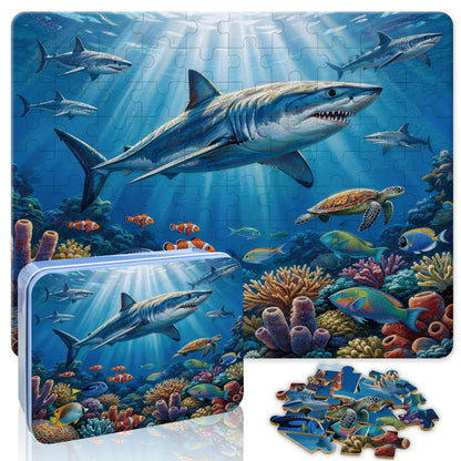 100 Pieces Puzzles for Kids Ages 4-8, Shark Educational Kids 100 Piece Puzzle, Children Jigsaw Puzzles Kids Puzzles, Educational Learning Puzzle Toys