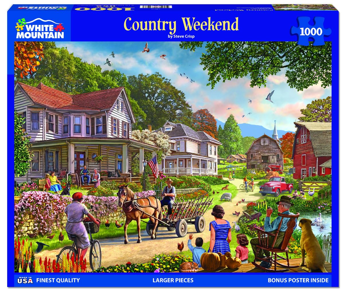 White Mountain 1000 Piece Jigsaw Puzzle Scenic Rural, Country Weekend