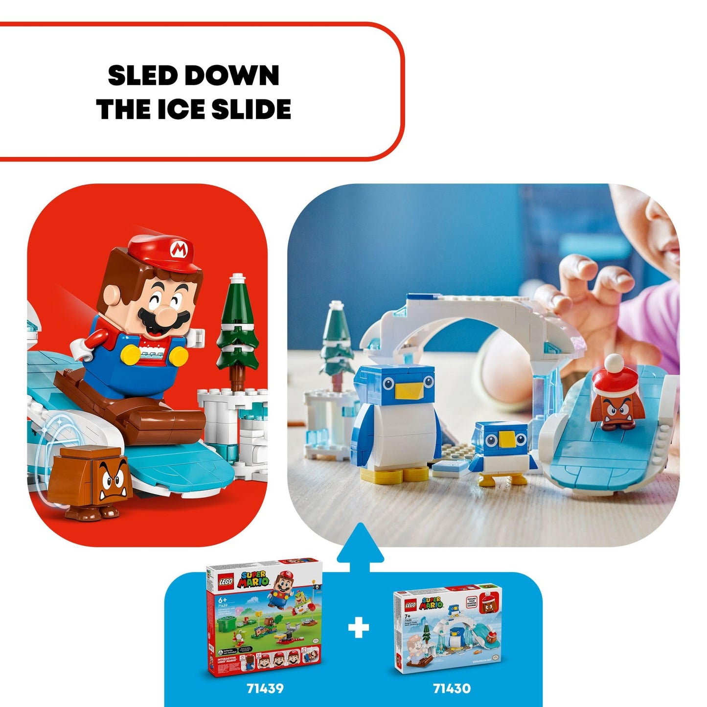 LEGO Super Mario Penguin Family Snow Adventure Expansion Set, Build and Display Toy for Kids, Includes a Goomba Figure and Baby Penguin, Gift for