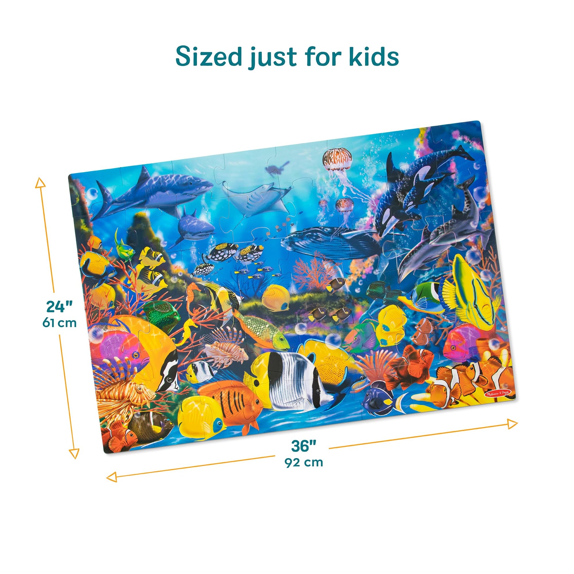Melissa & Doug Underwater Ocean Floor Puzzle, 48 pc Jumbo Jigsaw Puzzle, Educational Screen Free Activity for Toddler, Preschoolers and Kids Ages 3+
