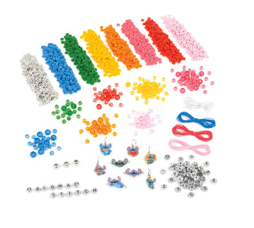 Make It Real: Disney Stitch - Craft Along Storybook & DIY Jewelry Kit - 1865pc Craft Set, Design & Create 12 ABC & Bead Bracelets, Tween-Girls-Kids 6+