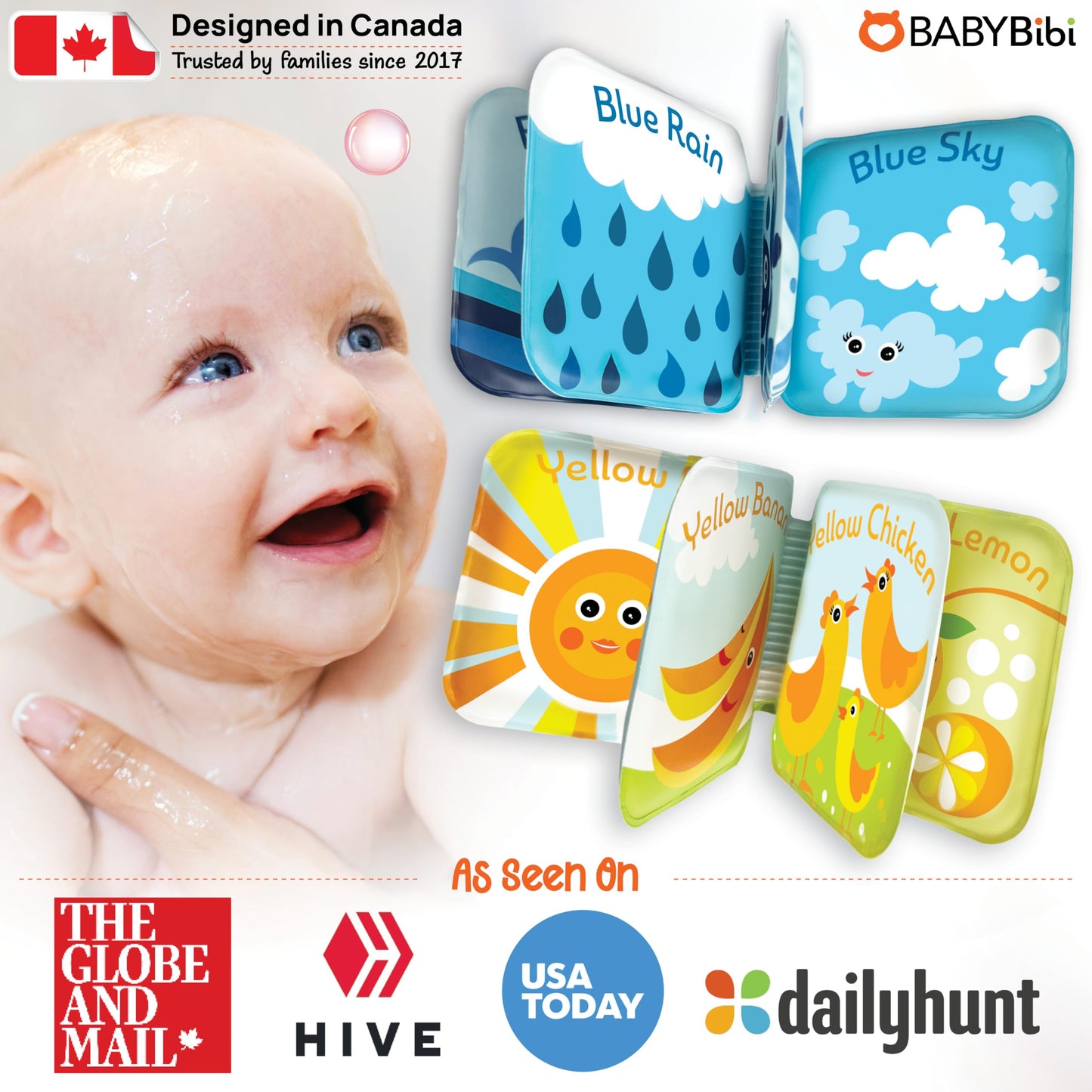 BabyBibi Floating Baby Bath Books for Baby. Kids Learning Bath Toys. Waterproof Bathtime Toys for Toddlers. Kids Educational Infant Bath Toys. (Set