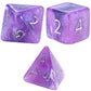 Gate Keeper Games and Dice: Aether Dice: Amethyst - 7pc Set, Purple & White Glitter Swirl, 7 Resin Dice for Role Playing Games