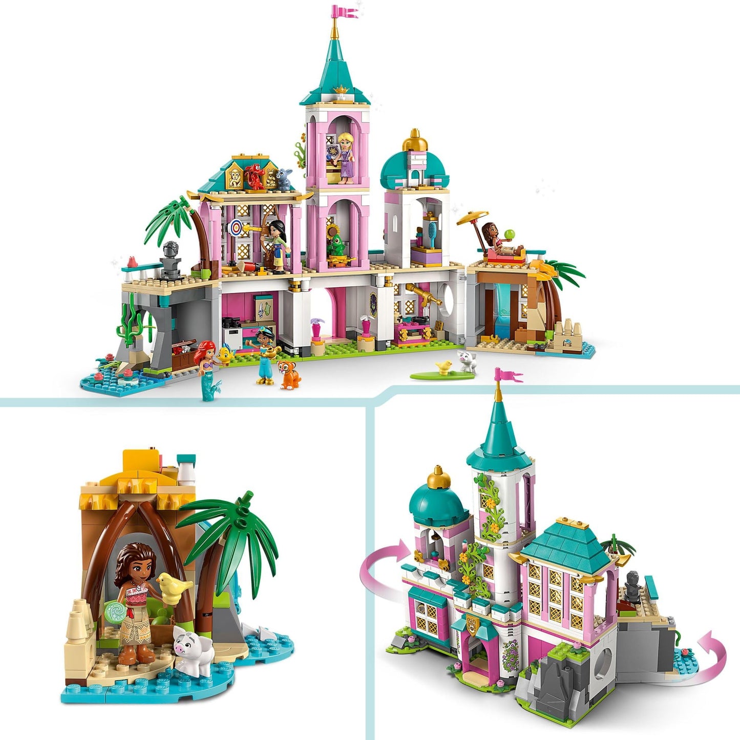 LEGO Disney Princess Castle & Royal Pets Kids Toy - Pretend Play Building Set for Girls and Boys, Ages 6+ - Includes Ariel, Rapunzel, Jasmine, Moana