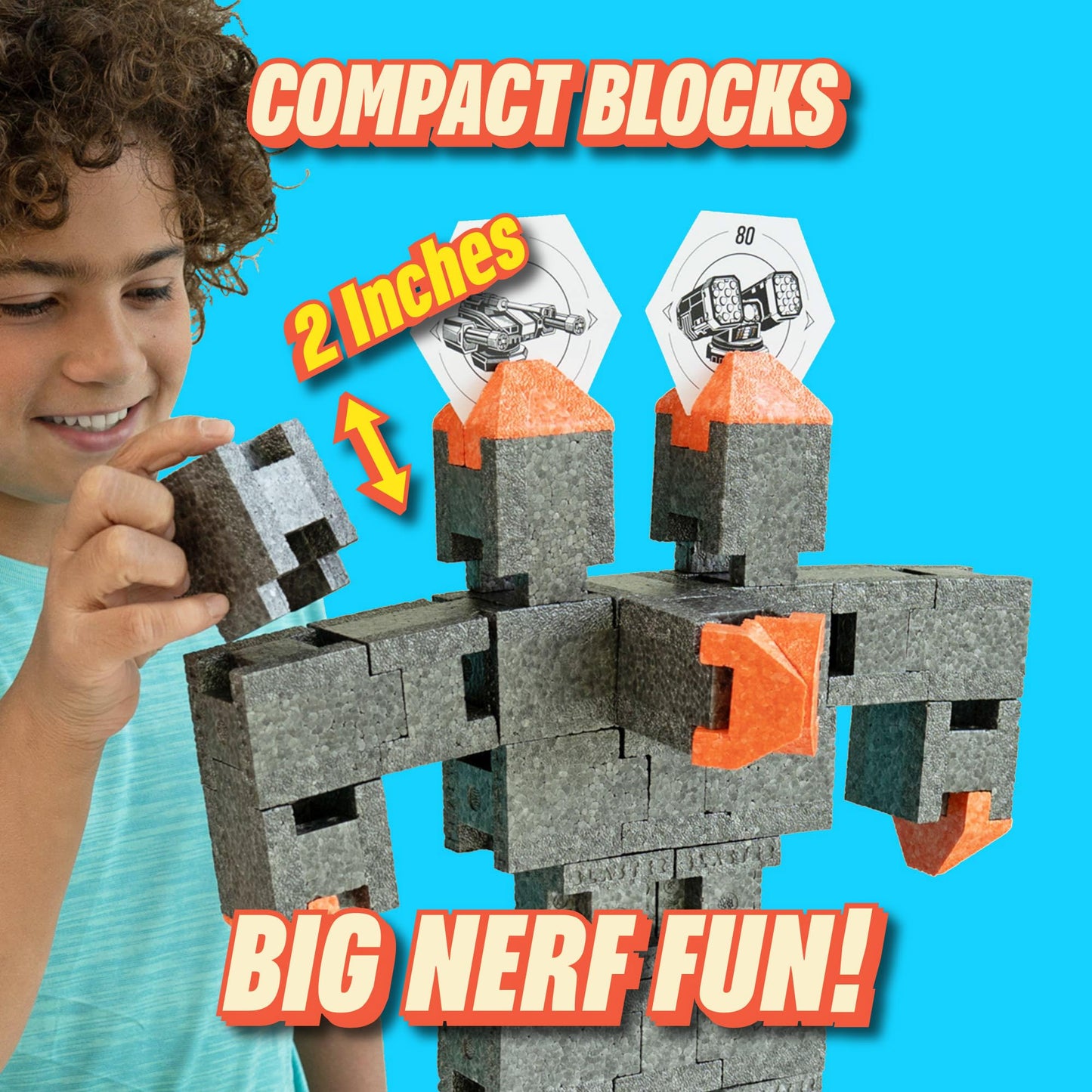 Blaster Blocks: Castle Pack - Buildable & Destroyable Targets for Nerf Guns - for Kids Aged 6+ - Extreme Target Game & Challenge - Fun Shooting