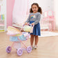 Olivia’s Little World Magical Shimmer Deluxe 2-in-1 Baby Doll Stroller with Matching Mini Diaper Bag, Iridescent Rainbow
