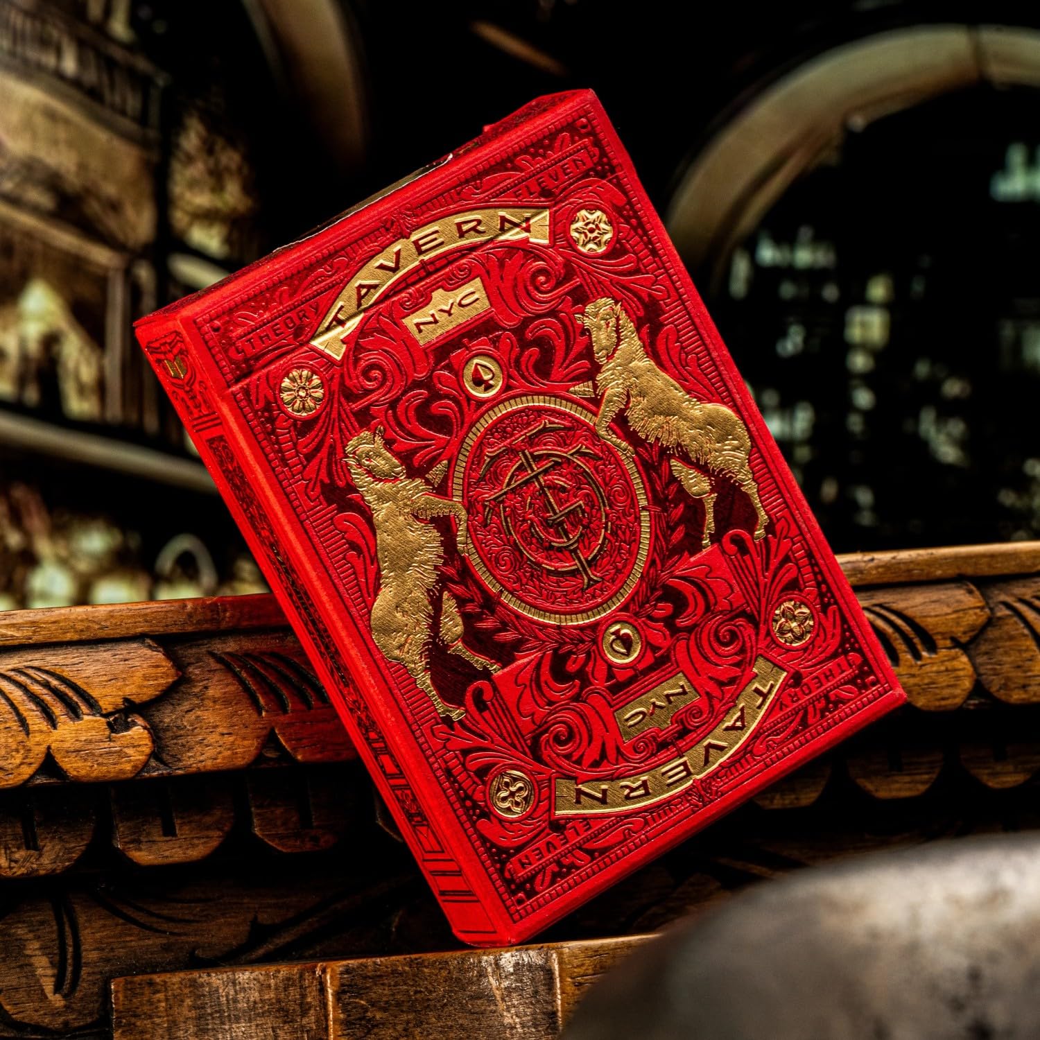 theory11 Tavern on The Green Playing Cards - Red Edition, Premium Collectible Poker Deck, Standard Index