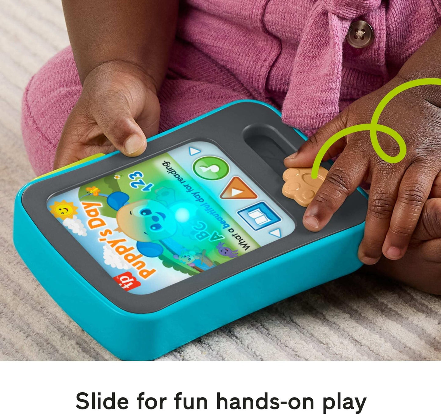 Fisher-Price Baby Learning Toy Laugh & Learn Puppy’s Storytime Reader Pretend Tablet with Music & Lights for Ages 6+ Months