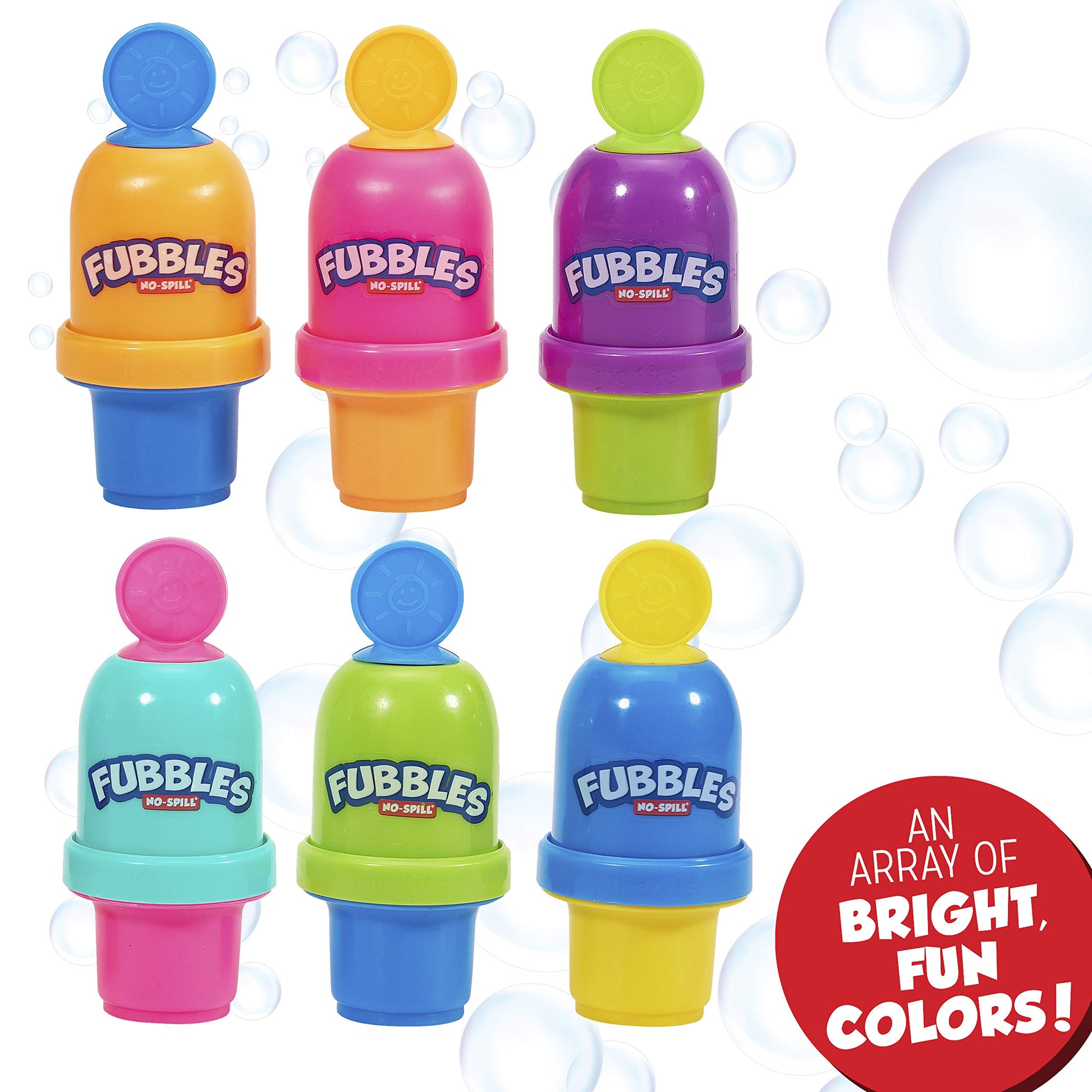 Fubbles Bubbles No Spill Bubble Tumbler Minis Party Favor 12 Pack | Bubble Toy for Babies Toddlers and Kids of All Ages | Includes 2oz Bubble Solution