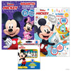 Disney Junior Mickey Mouse Coloring Book and Activity Set, Sticker by Number Book, Washable Jumbo Markers, 3-Piece Bundle for Kids Ages 3+