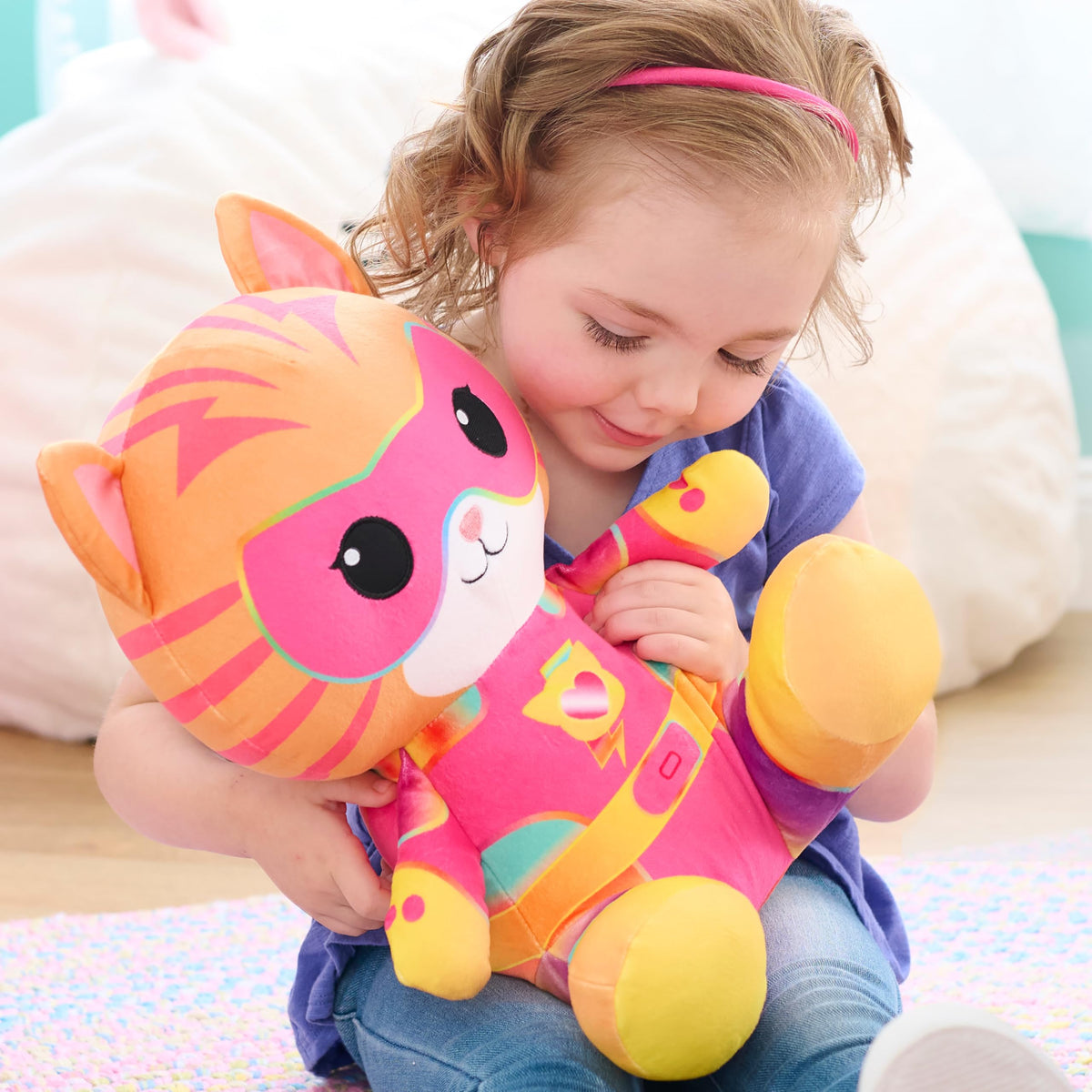 Disney Junior SuperKitties Su-Purr Charged Ginny Weighted Plush, Kids Toys for Ages 3 Up by Just Play