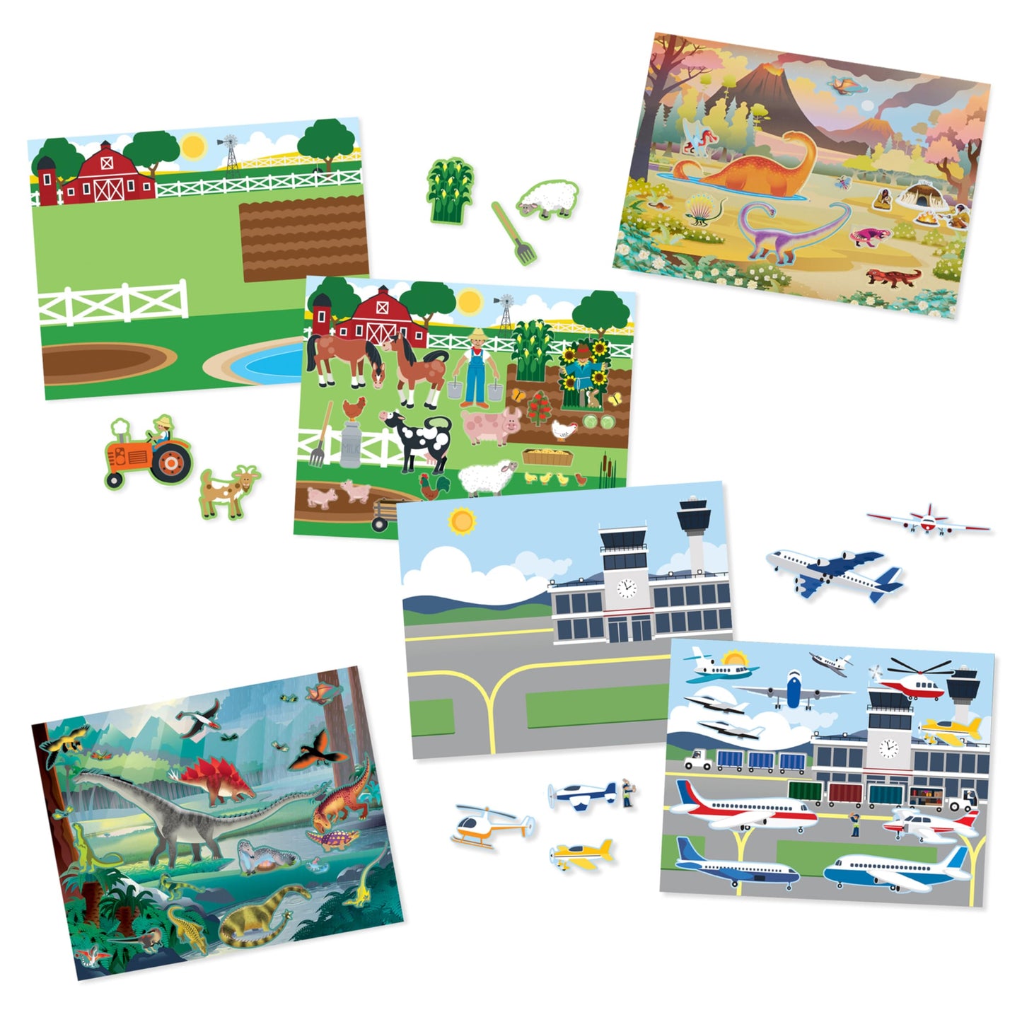 Melissa & Doug Reusable Sticker Pads Set: Prehistoric, Habitats, and Vehicles