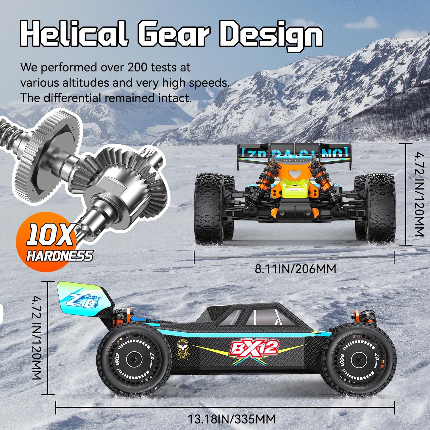 AINIUNIU ZD Racing 1:12 Brushless Fast Rc Cars for Adults Fast 42 MPH,Off Road Rc Car 4X4,Remote Control Car for Adults 4WD High Speed Racing RC Buggy