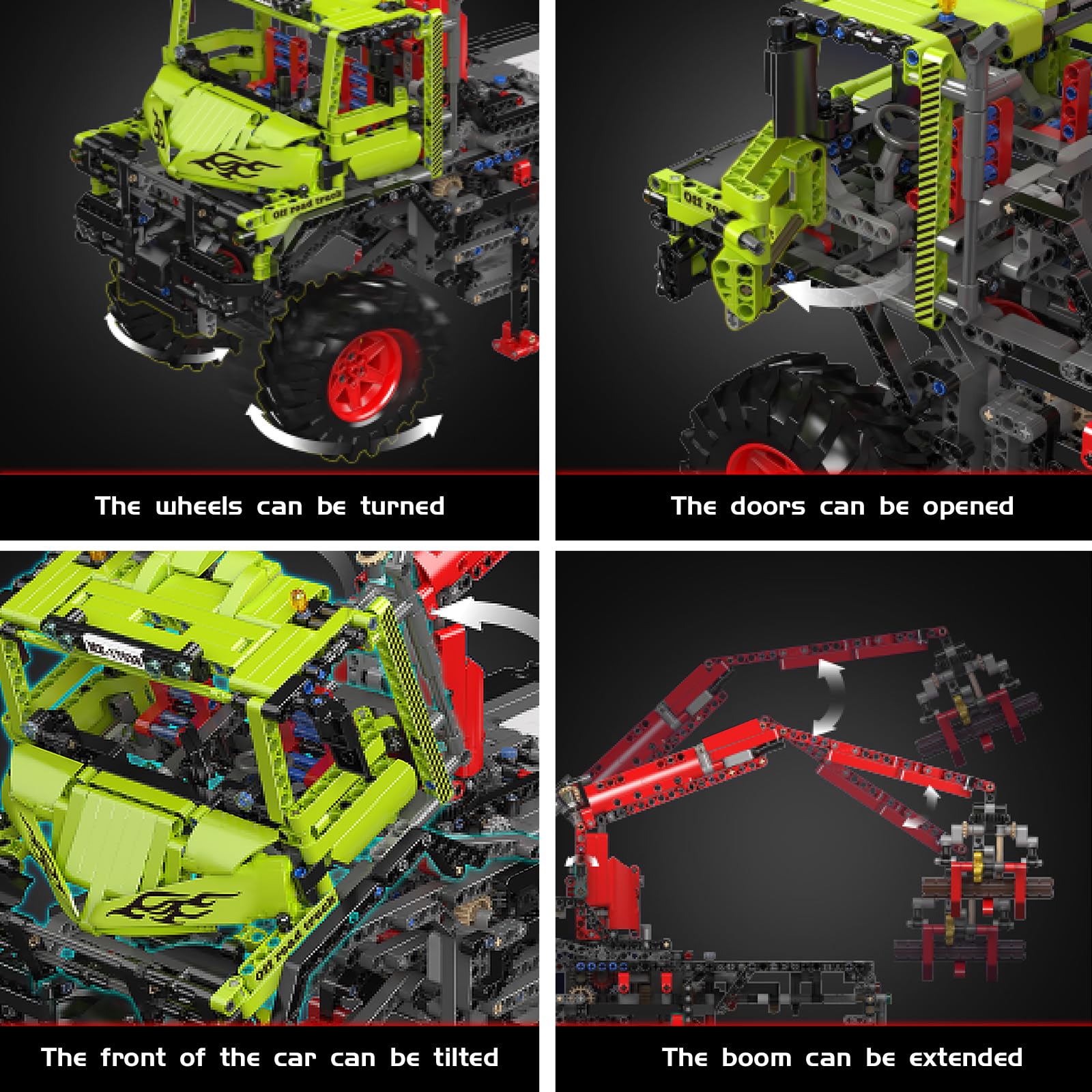 Mould King 17038 Off-Road Trucks Building Kits, All-Terrain 4x4 Mountain Truck Car Sets Model with Electric Motor, Gift for Age 14+/Adult Collections