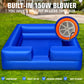 WARSUN Inflatable Ball Pit 10x10Ft with Built-in Blower Blue Foam Ball Pit for Hours of Fun Activities