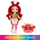 Rainbow High Littles Rainbow Fantasy Fairies + Pet - Apple, Red 5.5" Posable Small Doll & Fantasy Deer Pet with Interchangeable Fairy Wings, Kids Gift