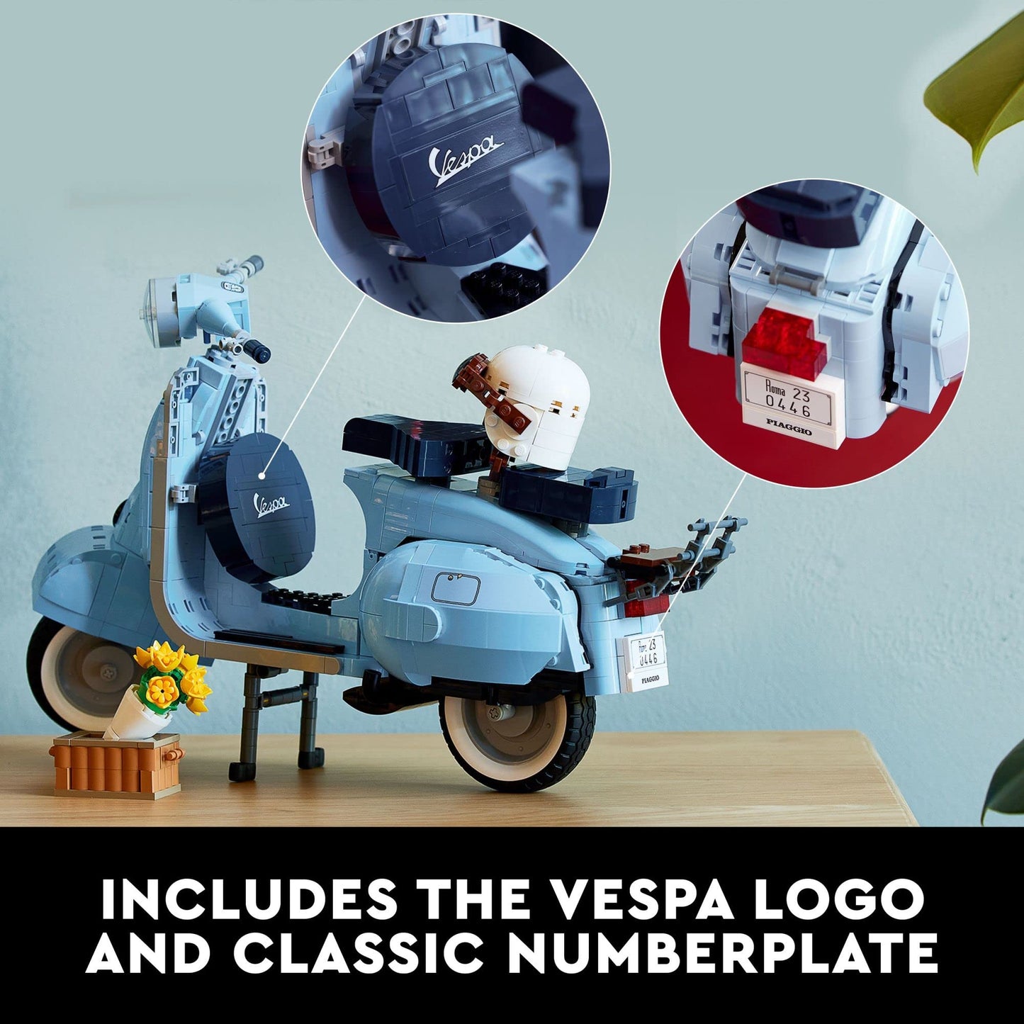 LEGO Icons Vespa 125 Model Building Kit - Vintage Italian Scooter DIY Craft Kit for Adults, Ages 18+ - Gift for Birthdays - Includes Kickstand