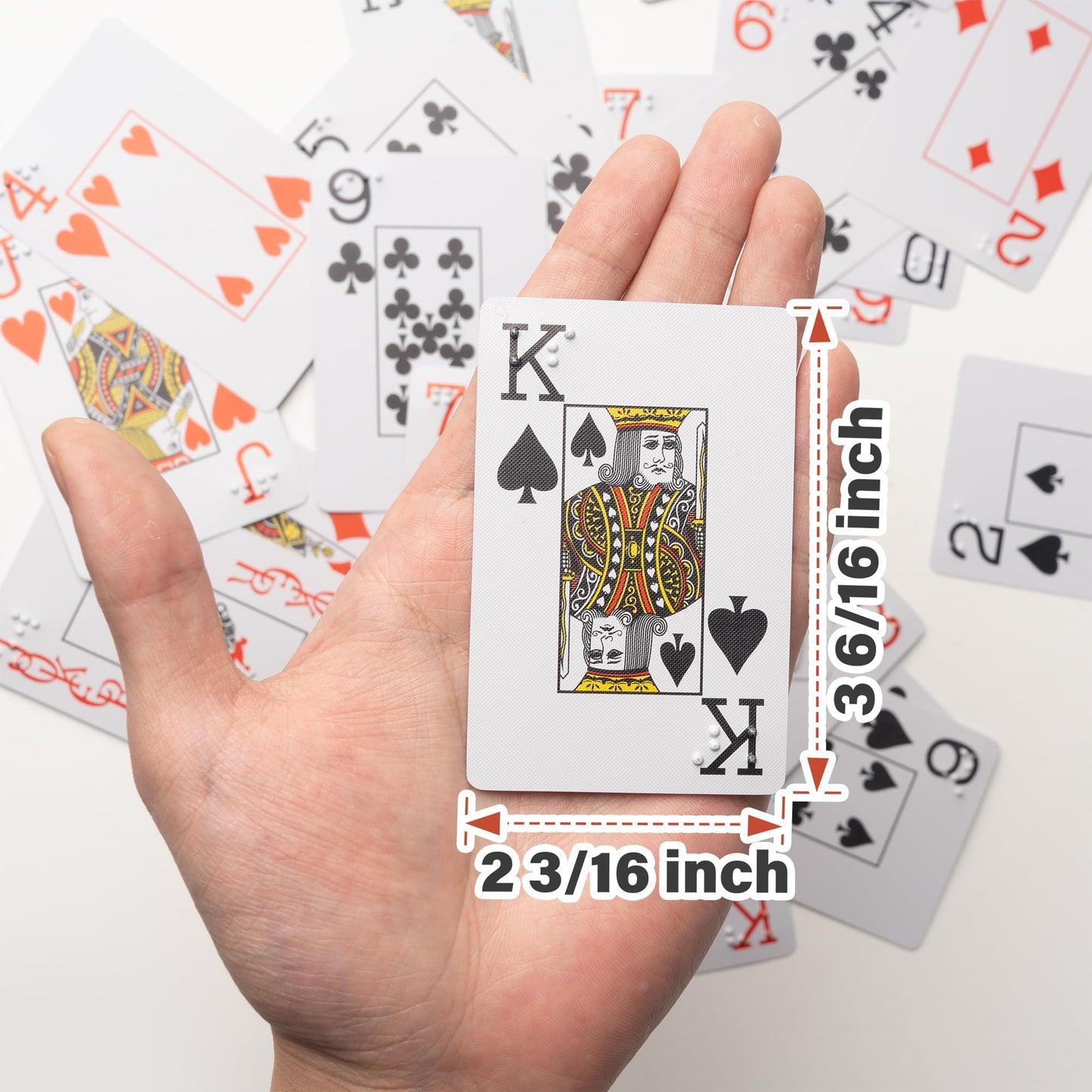 BozenTek 2PK Braille Playing Cards for The Visually Impaired - Best Gifts for Blind Adults, Braille Poker for Learn Braille, Perfect for Games