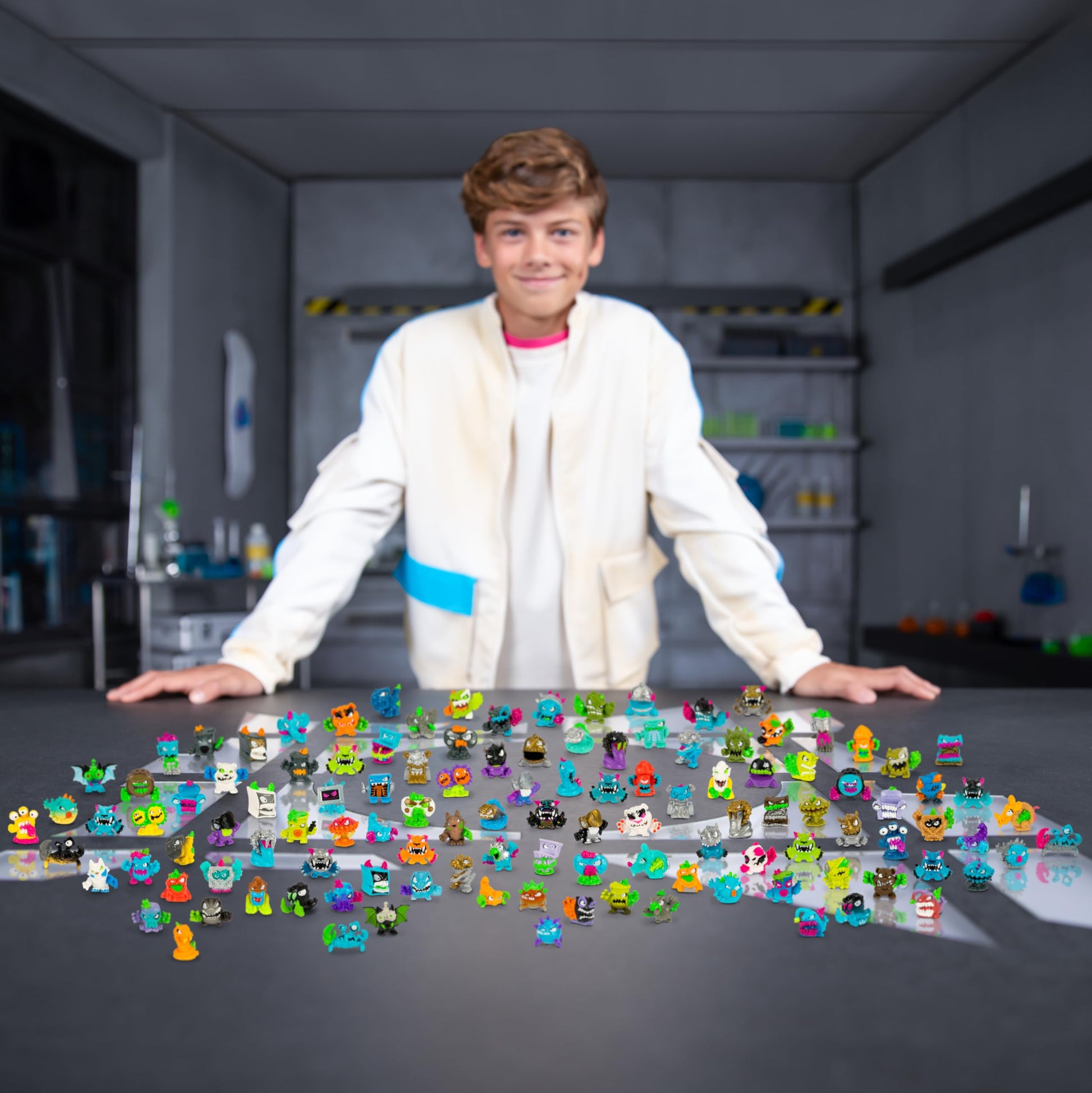 MrBeast Lab Swarms Lab Pack, Experiment By Adding Water, Shaking Test Tube & Revealing 5 PK of 1" MrBeast Collectible Characters, 100+ to Collect