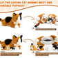 Chirpy Chums Classic Cat Family - 14” Mommy Cat Stuffed Animal with 4 Baby Kittens Inside, Zipper Belly Surprise Plush, Ultra-Soft Mommy & Baby Plush