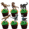 18pcs Glitter Dinosaur Dessert Cupcake Topper Baby Shower Theme Girls Boys Happy Birthday Party Decor Supplies Decorations