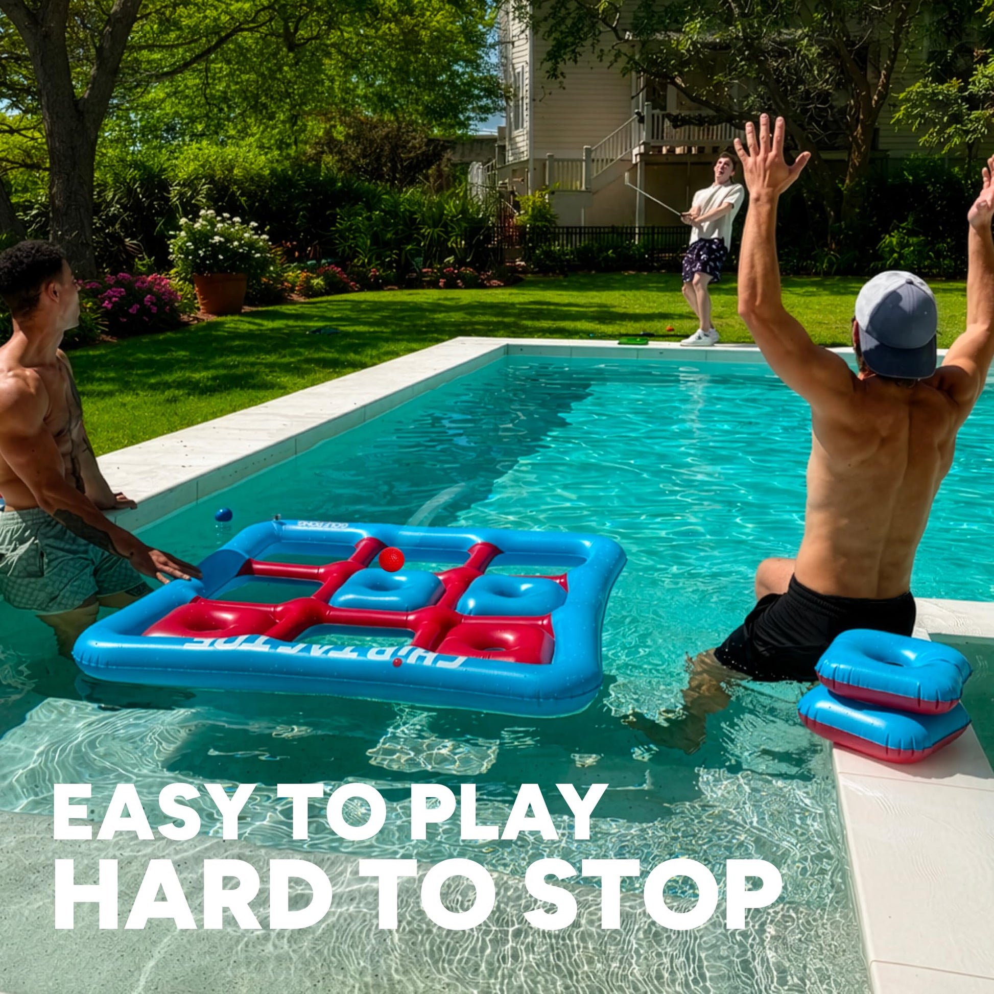 Golf Pong Chip Tac Toe Floating Pool Game, No Club Included