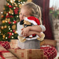 DolliBu Santa Pug Dog Stuffed Animal Plush Toy - Super Soft Dog Plush Dress Up with Red Santa Claus Outfit, Perfect Holiday 10 Inches