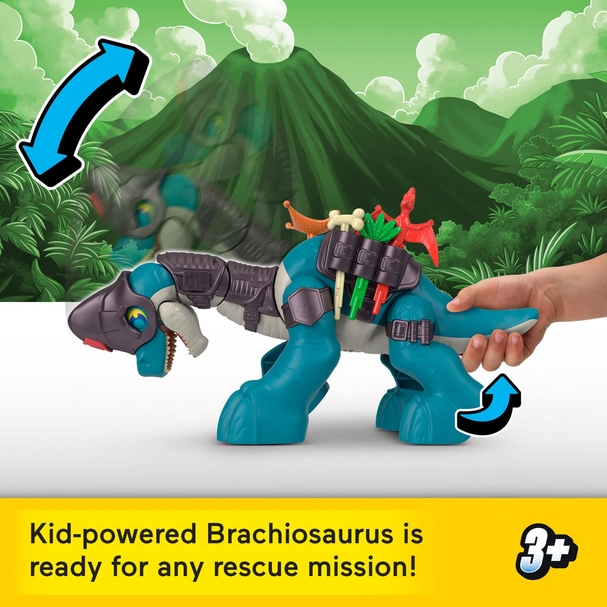 Fisher-Price Imaginext Jurassic World Set with Search and Explore Brachiosaurus with Launcher and Projectiles